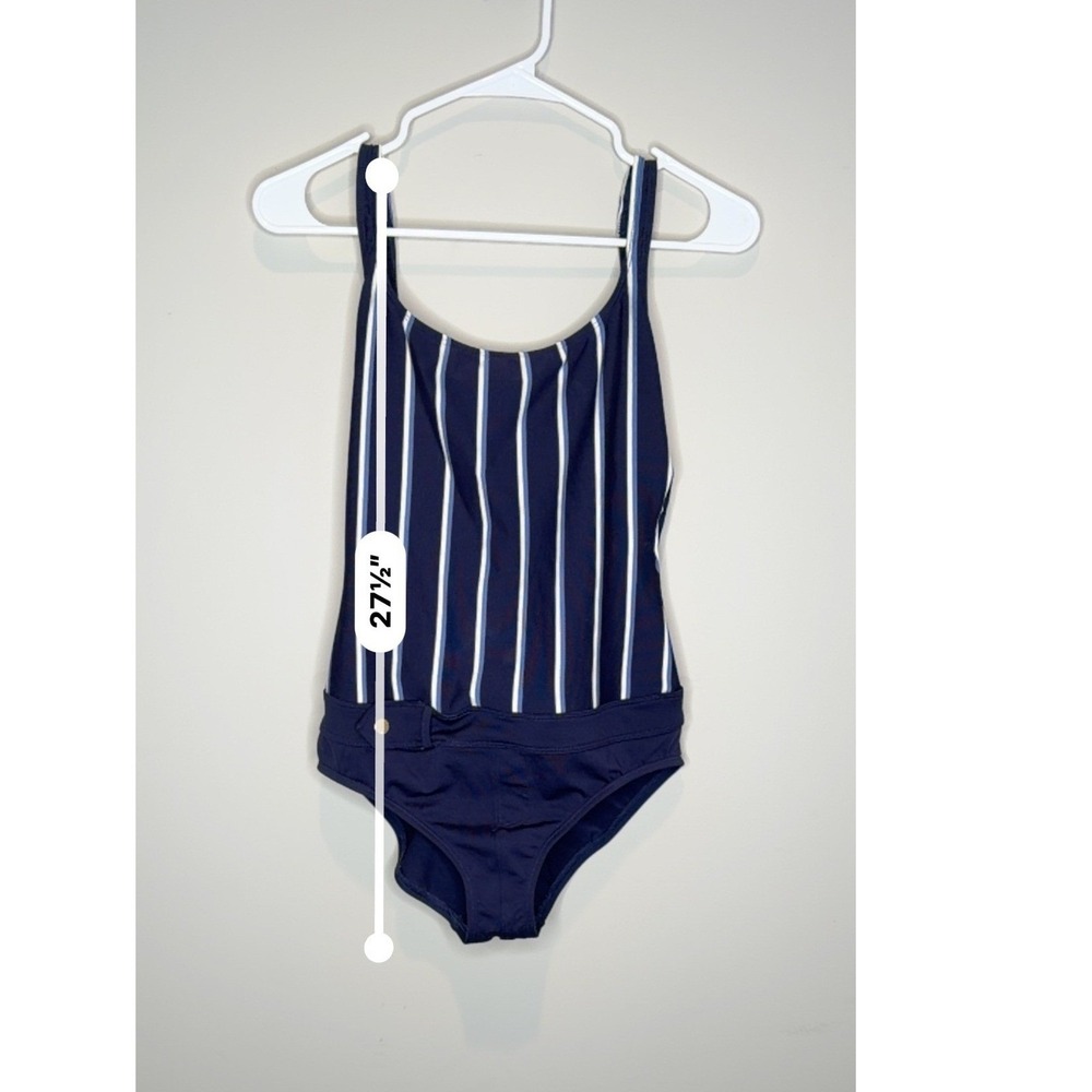 Ralph Lauren Sport Navy Striped One-Piece Swimsuit & Swim Skirt Cover-Up Set - Picture 5 of 9